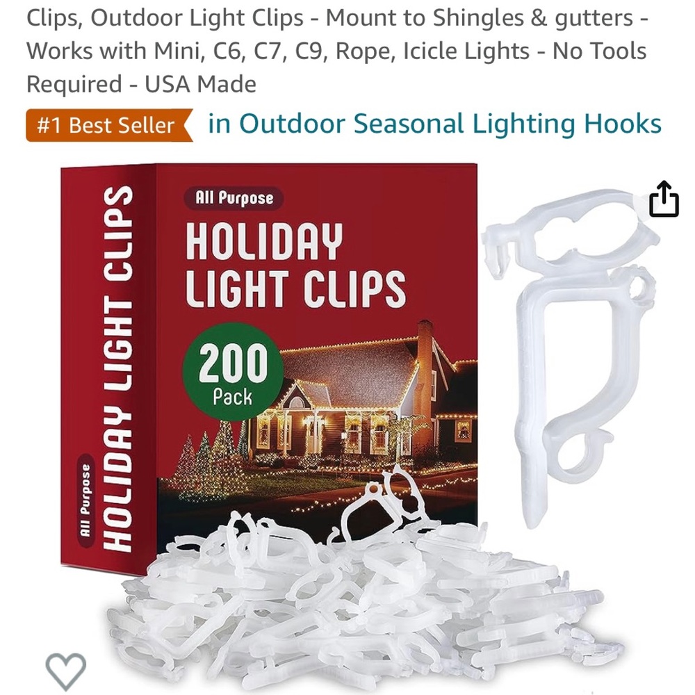 Holiday light clips bundle open boxes mix types